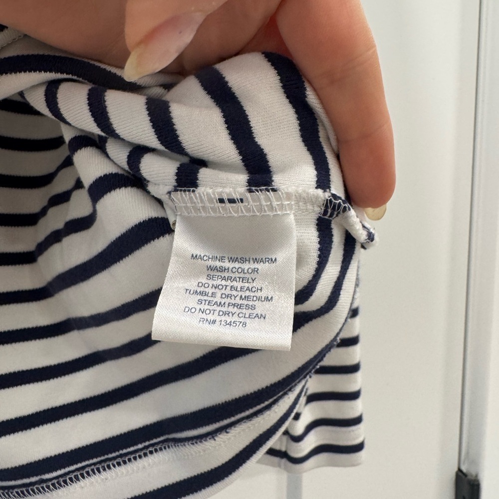 Vineyard vines stripe 1/4 zip navy and white - Picture 4 of 6